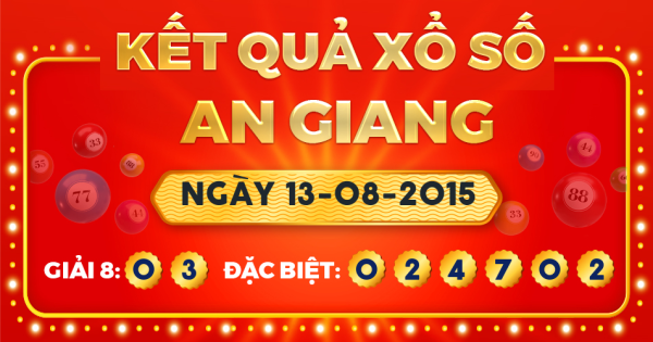 Kết quả xổ số An Giang ngày 13/8/2015