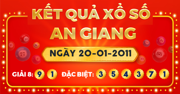 Kết quả xổ số An Giang ngày 20/1/2011