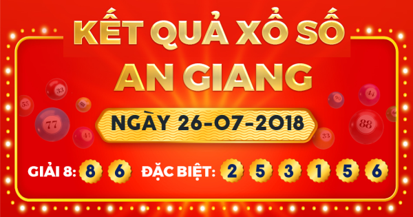 Kết quả xổ số An Giang ngày 26/7/2018