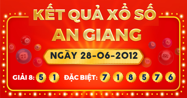 Kết quả xổ số An Giang ngày 28/6/2012