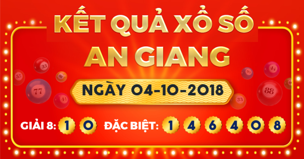 Kết quả xổ số An Giang ngày 4/10/2018