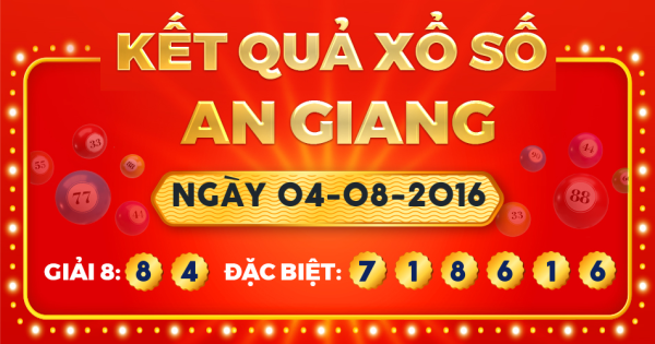 Kết quả xổ số An Giang ngày 4/8/2016