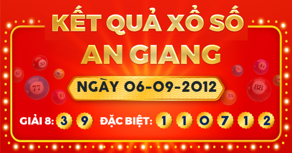 Kết quả xổ số An Giang ngày 6/9/2012