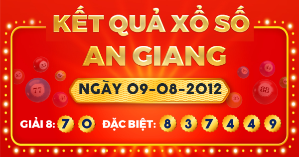 Kết quả xổ số An Giang ngày 9/8/2012